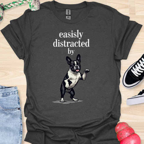 Easily distracted by bulldogs - V8 - Standing Happy T-Shirt